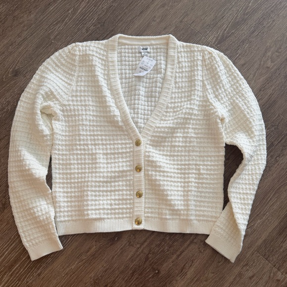 J. Crew Factory Sweaters - NWT J.Crew Factory Textured Cardigan Sweater Ivory